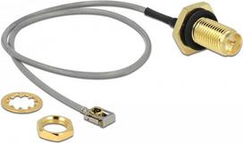DeLOCK - Antennenkabel - RP-SMA (W) Bulkhead bis MHF I LK (M) - 20cm - Koax - Grau, Schwarz (89928)