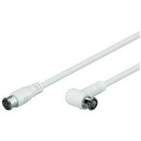 Wentronic Goobay SAT Winkel Anschlusskabel, F-Quick, 100% geschirmt, Weiß, 2.5 m - F-Stecker (Quick)  F-Stecker (Quick) 90° (67348)