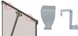 FRANKEN Ersatzteil Flipchart Blockhalter-Zapfen 2 Stück für EL-FC F2100 F2100N F2400 F2400N F3400 (S) (A1070/04)