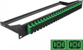 Delock - Patch Panel - Rack montierbar - SC Duplex SM X 24 - Schwarz, grün - 1U - 48.3 cm (19)