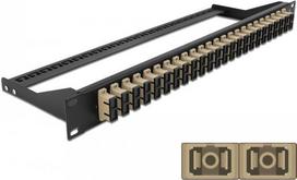Delock - Patch Panel - Rack montierbar - SC Duplex MM X 24 - Schwarz, beige - 1U - 48.3 cm (19)