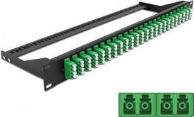 Delock - Patch Panel - Rack montierbar - LC Quad SM x 24 - Schwarz, grün - 1U - 48.3 cm (19)