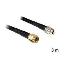 Delock - Antennenkabel - RP-SMA (M) zu N-Anschluss (W) - 3,0m - LMR-195 - Schwarz (88686)