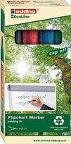 Edding 31 EcoLine Permanent-Marker Feine Spitze Schwarz - Blau - Grün - Rot (4-31-4)