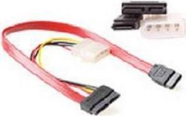 ACT Micro SATA(6+7) female - SATA(7) female + 13,30cm (5,25)  male (4 pins) 0,30 m. Length: 0.3 m Slim sata 13p cbl-sata7 0.30m (AK3415)