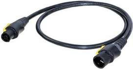 Neutrik Strom Anschlusskabel [1x PowerCon-Buchse - 1x PowerCon-Stecker] 1.50 m Schwarz-Gelb Neutrik (NKPF-M-B-1.5)