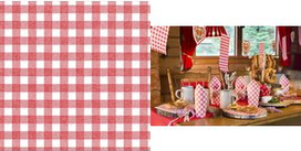 PAPSTAR Servietten ROYAL Collection Vichy Karo, rot aus Tissue, 1/4 Falz, 4-lagig, Maße: 400 x 400 mm, - 1 Stück (87103)