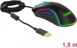 DeLOCK Gaming - Maus - ergonomisch - Für Rechtshänder - optisch - 7 Tasten - kabelgebunden - USB - Schwarz - retail (12670)