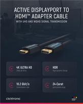 Clicktronic Casual DisplayPort/HDMI™ Adapterkabel, 2 m - Ultra Highspeed Kabel - DisplayPort / HDMI™ - 4K@60Hz (44924)