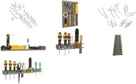 allit Haken-Set StorePlus Flex M 40,60cm (16), chrom Lochwand-Hakensortiment in 5 Ausführungen - 1 Stück (455025)
