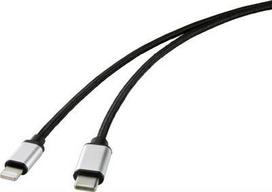 Renkforce USB Handy Anschlusskabel [1x USB 3.0 Stecker C - 1x Apple Lightning-Stecker] 1.00 m Black (RF-4353446)