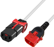 ACT Powercord C13 - C14 Dual IEC LOCK white 3 m (AK5510)