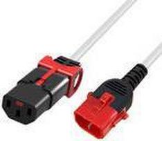 ACT Powercord C13 - C14 Dual IEC LOCK white 2 m (AK5509)