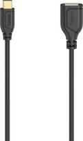 Hama USB-C-OTG-Kabel Flexi-Slim, USB 2.0, 480Mbit/s, Schwarz, 0,15 m (00200638)