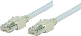 Patchkabel SF/UTP, Cat 5e, grau, 1,5 m halogenfrei, mit Draka-Kabel und Hirosesteckern TM11 (bisherige Bezeichnung S/FTP) (713015)