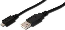 Digitus ASSMANN - USB-Kabel - Micro-USB Type A (M) zu USB (M) - USB 2.0 - 1.8 m - geformt - Schwarz (AK-300109-018-S)