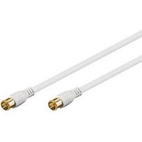 Wentronic Goobay SAT Anschlusskabel, F-Quick, 100% geschirmt, vergoldet, Weiß, 5 m - F-Stecker (Quick)  F-Stecker (Quick) (62747)
