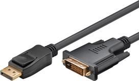 Wentronic Goobay DisplayPort zu DVI-D Adapterkabel 1.2, Schwarz, 5 m - DisplayPort-Stecker > DVI-D-Stecker Dual-Link (24+1-Pin) (51963)