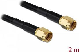 DeLOCK - Antennenkabel - RP-SMA (M) - RP-SMA (M) - 2,0m - LMR-195 - Schwarz (88656)