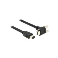 DeLOCK - Datenkabel - Firewire IEEE1394 (i.LINK) - 26/22 AWG - 9 PIN FireWire 800 (M) - FireWire, 6-polig (M) - 2,0m - (IEEE 1394b) - Schwarz - Verbindungsstück im 90°-Winkel (83589)