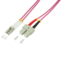 Logilink - Patch-Kabel - LC Multi-Mode (M) bis SC multi-mode (M) - 2 m - Glasfaser - 50/125 Mikrometer - OM4 - halogenfrei - Erikaviolett (FP4LS02)