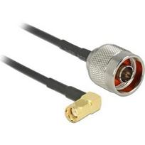 DeLOCK - Antennenkabel - N-Anschluss (S) gerade bis RP-SMA (S) gewinkelt - 30cm - Koax - Schwarz (89579)
