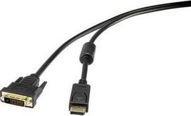 Renkforce DisplayPort / DVI Anschlusskabel [1x DisplayPort Stecker - 1x DVI-Stecker 24+1pol.] 1.80 m Schwarz Renkforce (1404070)