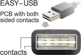 DeLOCK Easy - USB-Kabel - USB (M) up/down angled, reversible bis Micro-USB Type B (M) - USB2.0 - 5,0m - Schwarz (83538)