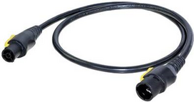 Neutrik Strom Anschlusskabel [1x PowerCon-Buchse - 1x PowerCon-Stecker] 1.50 m Schwarz-Gelb Neutrik (NKPF-M-A-1.5)