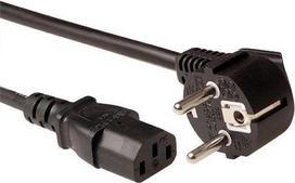 ACT Powercord LSZH mains connector CEE7/7 male (angled) - C13 black 5.00 m. Length: 5 m Powercord schuko-c13 lszh 5.0m (AK5213)