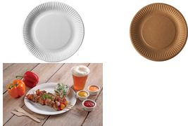 PAPSTAR Papp-Teller pure rund, 230 mm, braun, 50er aus 100% Frischfaserkarton, lebensmittelecht, kompostierbar, - 1 Stück (88361)
