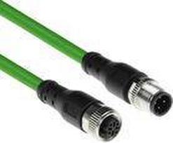 ACT Industrial 3.00 meters Sensor cable M12D 4-pin male to M12D 4-pin male, Superflex Xtreme TPE cable, shielded (SC4501)