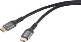 SpeaKa Professional HDMI Anschlusskabel HDMI-A Stecker 1.50 m Grau Metallgehäuse SP-13125604 4K UHD (SP-13125604)