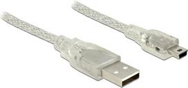 DeLOCK - USB-Kabel - USB (M) - Mini-USB, Typ B (M) - 1,5m (USB/USB2.0) - durchsichtig (83906)