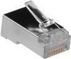 ACT RJ45 (8P/8C) shielded modulaire connector for round cable with solid conductors. Suitable for: Solid cable Rj45 plug cat3 shielded round (TD108B)
