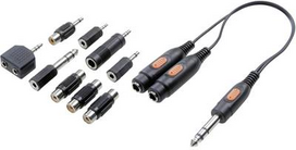 SpeaKa Professional SP-7870280 Kabelschnittstellen-/Gender-Adapter 6.3mm/6.3mm/3.5mm/3.5mm/3.5mm/3.5mm/3.5mm/RCA/RCA/RCA 2x 6.3mm/3.5mm/2x 3.5mm/3.5mm/6.3mm/3.5mm/RCA/RCA/RCA/RCA Schwarz (SP-7870280)