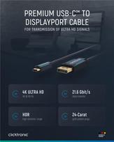 USB-C to DP Cable. M/M. Blue. 1.0m - Kabel - Digital/Daten (44931)