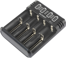 VOLTCRAFT BC4 Rundzellen-Ladegerät LiIon, NiMH Mignon (AA), Micro (AAA), Baby (C), Sub-C, 10440, 16340, CR-123A, 17335, 17500, 17670, 18490, 18650, 21700, (VC-14263380)