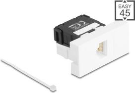 Delock Easy 45 RJ45 Buchse zu LSA Cat.6A 180° werkzeugfrei schwarz weiß (90879)