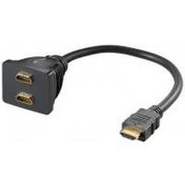 Wentronic A 340 G (HDMI 19pin M/2xHDMI 19pin F) - HDMI M - 2x HDMI F - Männlich/weiblich - Schwarz (68784)