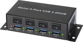 Renkforce 1318454 Schnittstellen-Hub USB 3.2 Gen 1 (3.1 Gen 1) Type-A 5000Mbit/s Schwarz (1318454)