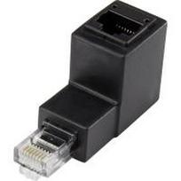Renkforce RJ45 Netzwerk Adapter CAT 5e 90° nach unten gewinkelt [1x RJ45-Stecker - 1x RJ45-Buchse] 0.00 m Schwarz Renkforce