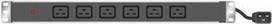 FROEHLICH & WALTER 19 Steckdosenleiste 6 x IEC19 Buchse im Alugehäuse 1HE, 3 x 1,5mm Kabel 2,5m, RAL 9005 schwarz (808904)