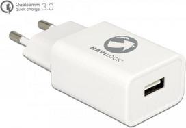 Navilock - Netzteil - 1.5 A - Quick Charge 3.0 (USB) - weiß