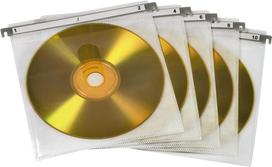 Hama CD/DVD Double Protective Sleeves - Schutzhülle für CDs/DVDs - 2 CDs/DVDs - Fleece - weiß (Packung mit 50) (00051176)