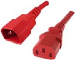 Advanced Cable Technology C13 - C14 - 3.00m 3m C13-Koppler C14-Koppler Rot Stromkabel (AK5107)
