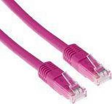 ACT Pink 15 meter U/UTP CAT6 patch cable with RJ45 connectors. Cat6 u/utp pink 15.00m (IB1815)