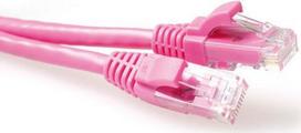 ACT Pink 1.5 meter U/UTP CAT6A patch cable snagless with RJ45 connectors. Cat6a u/utp snagless pk 1.50m (IB2451)