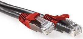 ACT Black 2 meter U/UTP CAT6A patch cable cross with RJ45 connectors. Cat6a u/utp cross bk/rd 2.00m (IB6202)