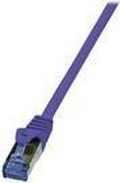 Logilink PrimeLine - Patch-Kabel - RJ-45 (M) zu RJ-45 (M) - 2 m - SFTP, PiMF - CAT 6a - halogenfrei, geformt, ohne Haken - violett (CQ305VS)